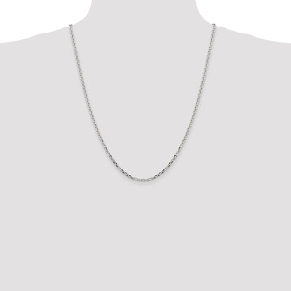 24 Inch Sterling Silver 2.75mm Diamond-Cut Forzantina Cable Chain Necklace