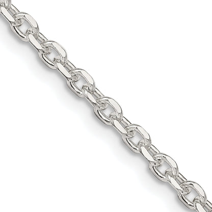 26 Inch Sterling Silver 2.75mm Diamond-Cut Forzantina Cable Chain Necklace