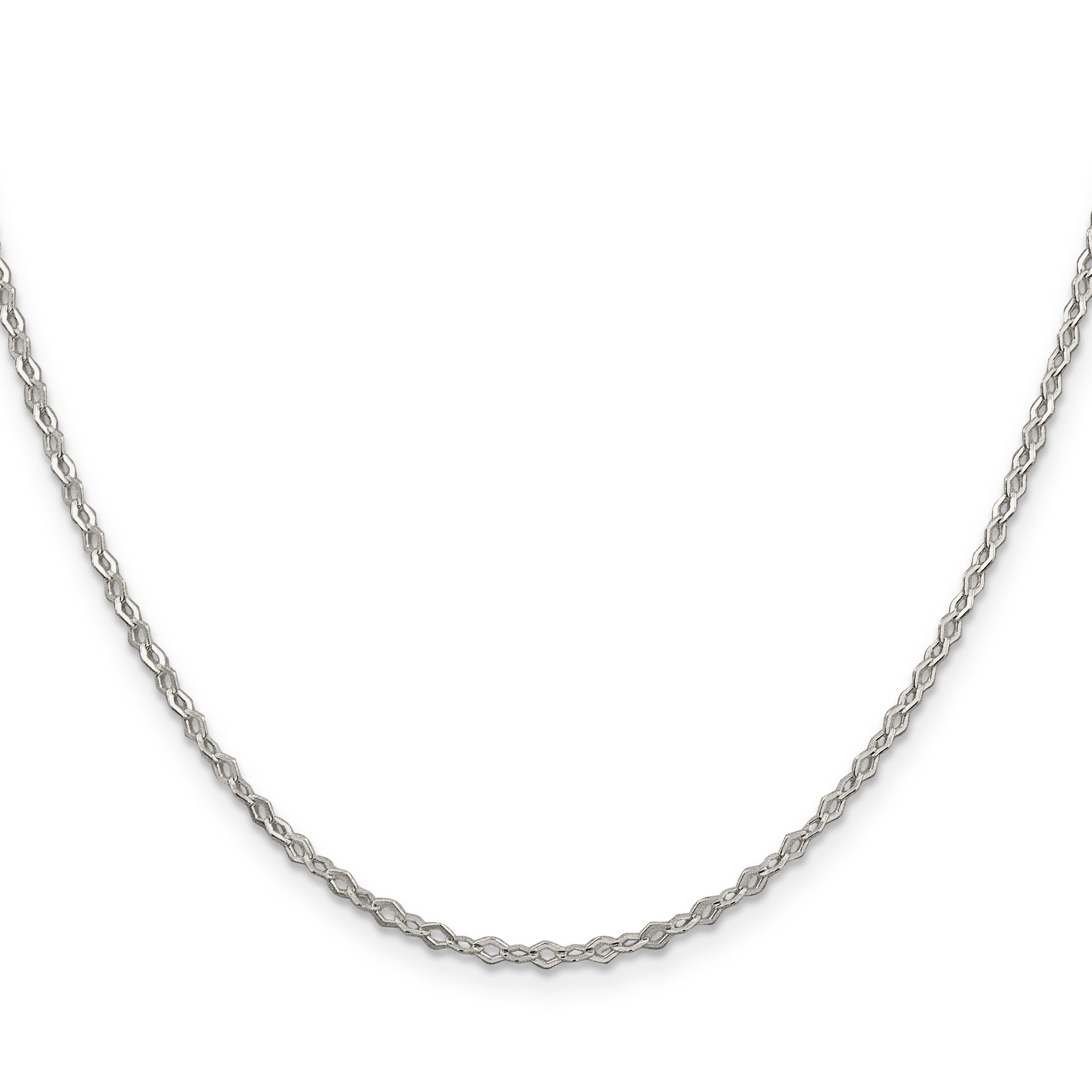 24 Inch Sterling Silver 2.25mm Fancy Rolo Chain Necklace