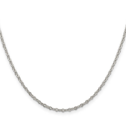 24 Inch Sterling Silver 2.25mm Fancy Rolo Chain Necklace