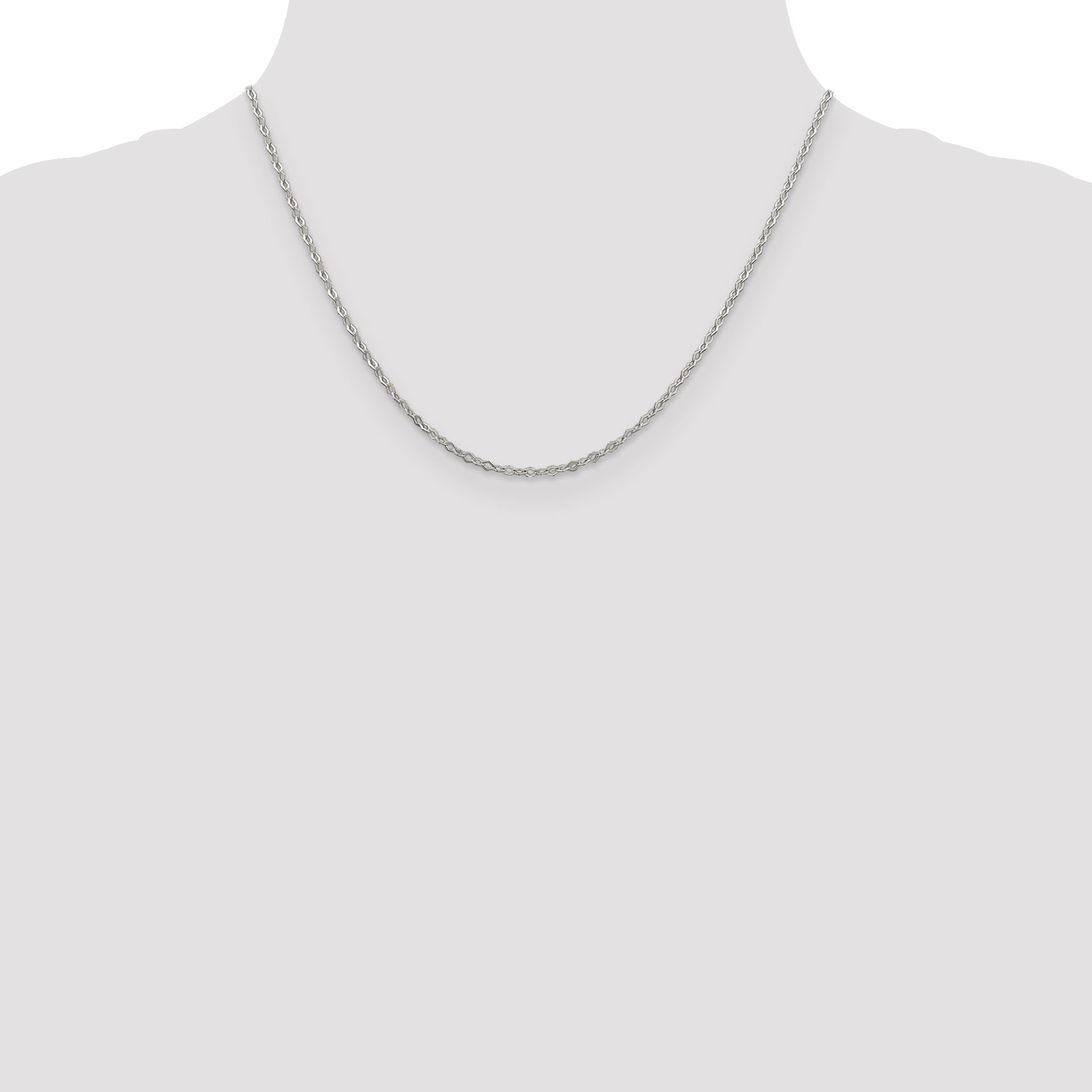 18 Inch Sterling Silver 2.25mm Fancy Rolo Chain Necklace
