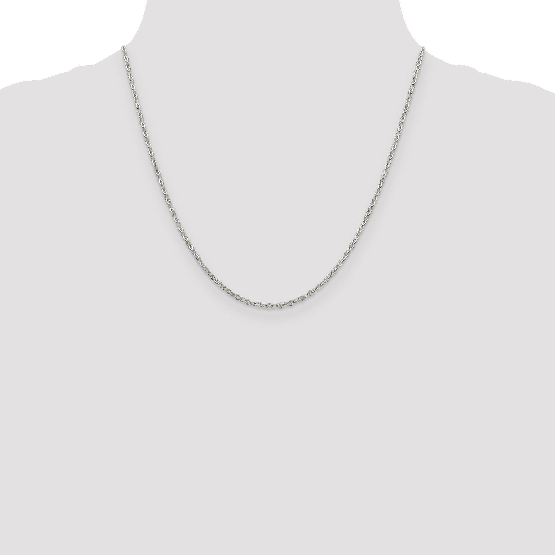 20 Inch Sterling Silver 2.25mm Fancy Rolo Chain Necklace