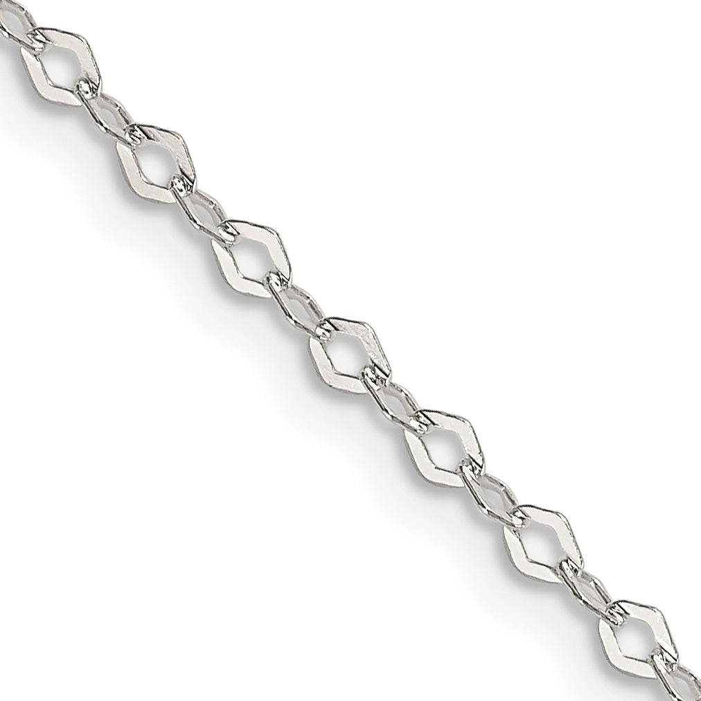 20 Inch Sterling Silver 2.25mm Fancy Rolo Chain Necklace