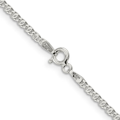 18 Inch Sterling Silver 2mm Fancy Anchor Pendant Chain Necklace