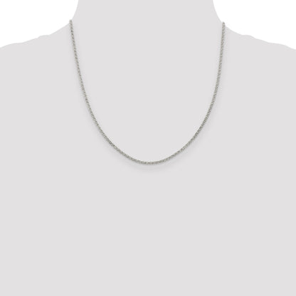 20 Inch Sterling Silver 2mm Fancy Anchor Pendant Chain Necklace