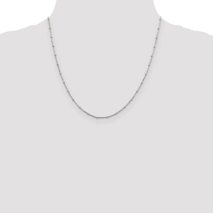 20 Inch Sterling Silver 1.25mm Fancy Beaded Box Chain Necklace