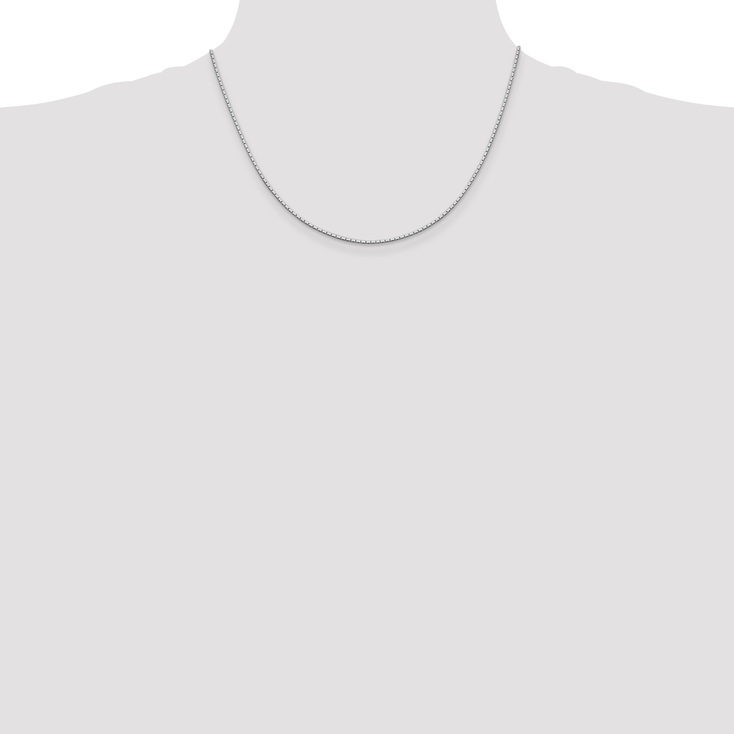 18 Inch Sterling Silver 1.25mm Mirror Box Chain Necklace