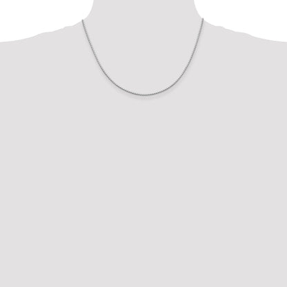 18 Inch Sterling Silver 1.25mm Mirror Box Chain Necklace