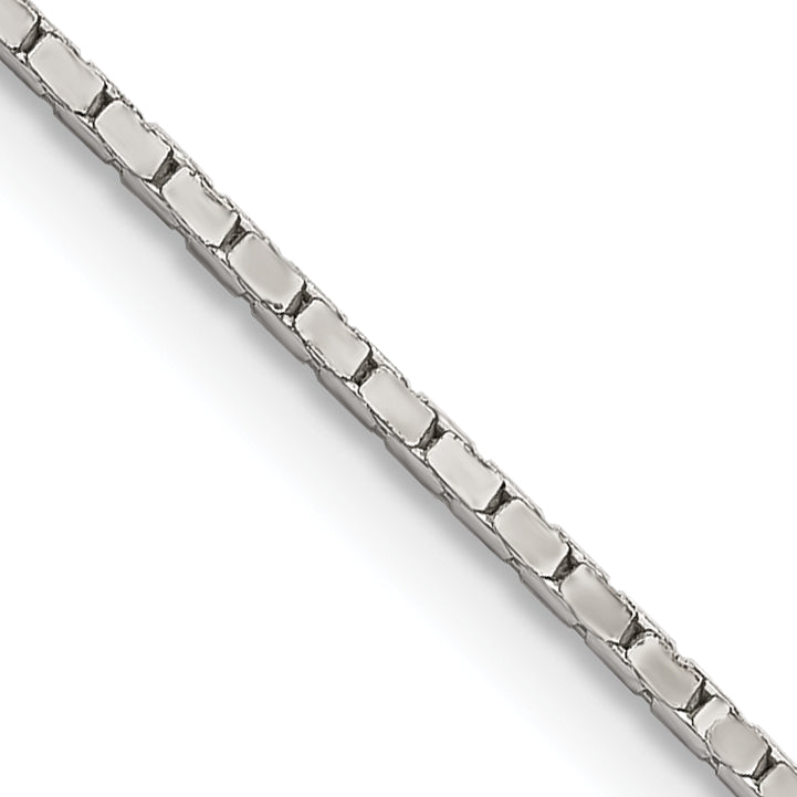 20 Inch Sterling Silver 1.25mm Mirror Box Chain Necklace