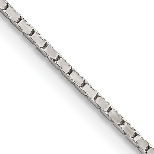 20 Inch Sterling Silver 1.25mm Mirror Box Chain Necklace