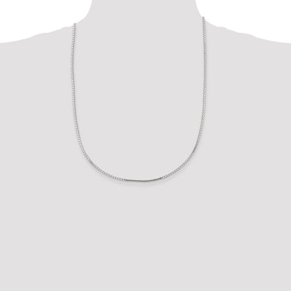 24 Inch Sterling Silver 1.5mm Mirror Box Chain Necklace