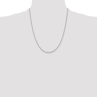 22 Inch Sterling Silver 1.25mm Twisted Box Chain Necklace