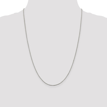 24 Inch Sterling Silver 1.25mm Twisted Box Chain Necklace