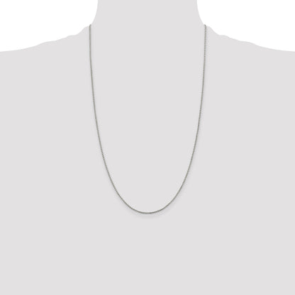 26 Inch Sterling Silver 1.25mm Twisted Box Chain Necklace