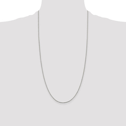 28 Inch Sterling Silver 1.25mm Twisted Box Chain Necklace