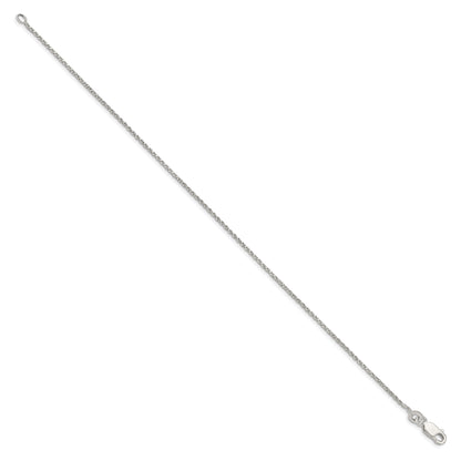 10 Inch Sterling Silver 1.25mm Twisted Box Chain Anklet