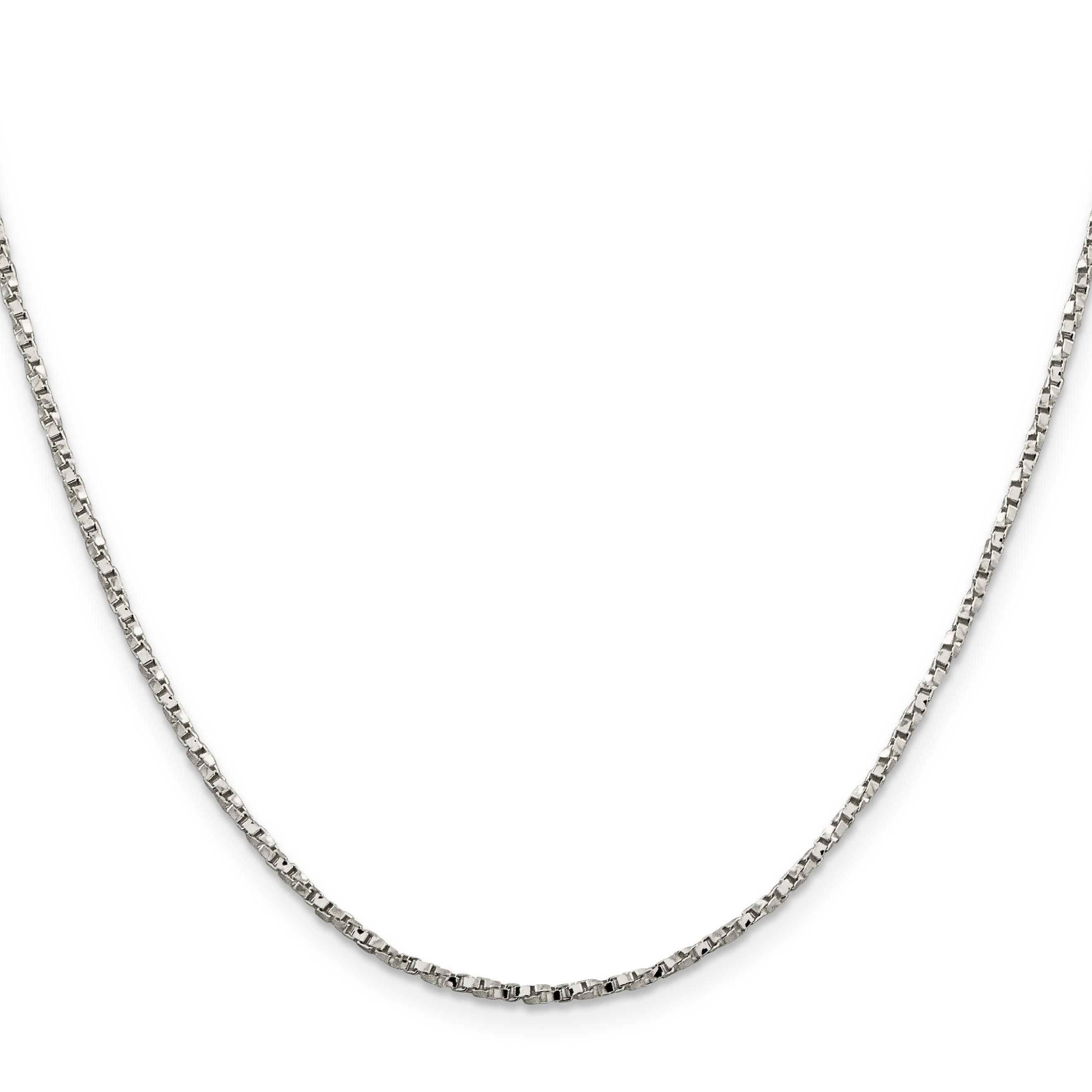 22 Inch Sterling Silver 1.75mm Twisted Box Chain Necklace