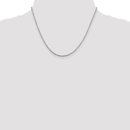 18 Inch Sterling Silver 1.75mm Twisted Box Chain Necklace