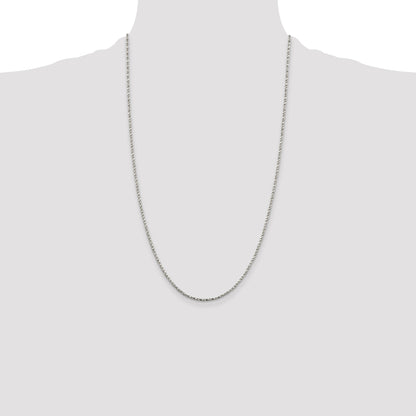 26 Inch Sterling Silver 1.75mm Twisted Box Chain Necklace