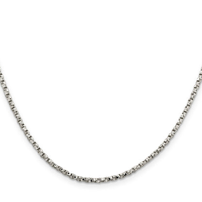 24 Inch Sterling Silver 2.25mm Twisted Box Chain Necklace