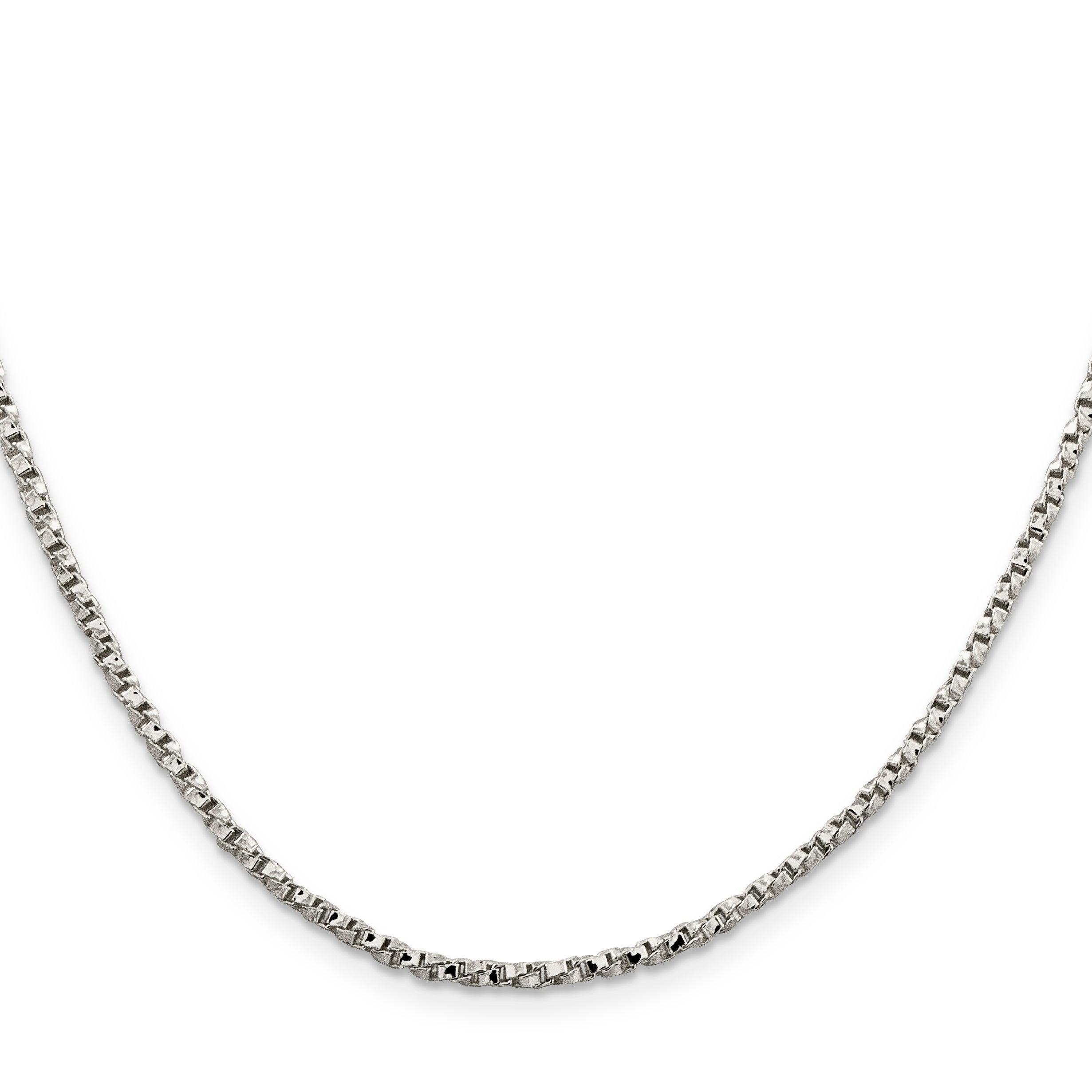 20 Inch Sterling Silver 2.25mm Twisted Box Chain Necklace