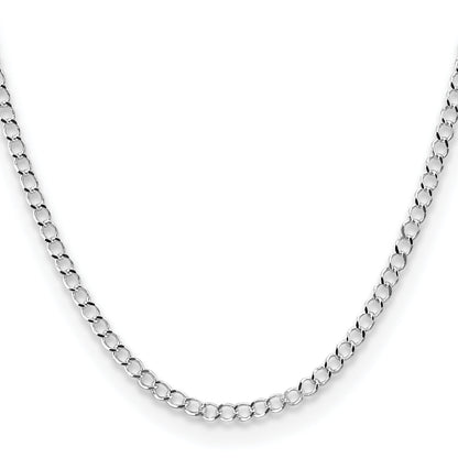 28 Inch Sterling Silver 3.5mm Open D/C Curb Chain Necklace