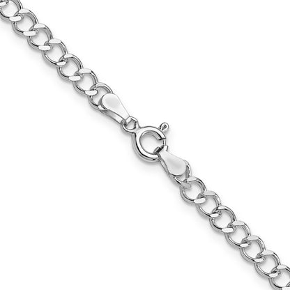 30 Inch Sterling Silver 3.5mm Open D/C Curb Chain Necklace