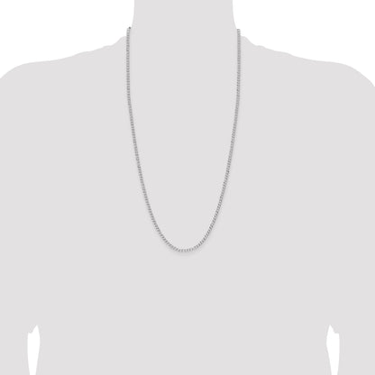 28 Inch Sterling Silver 3.5mm Open D/C Curb Chain Necklace