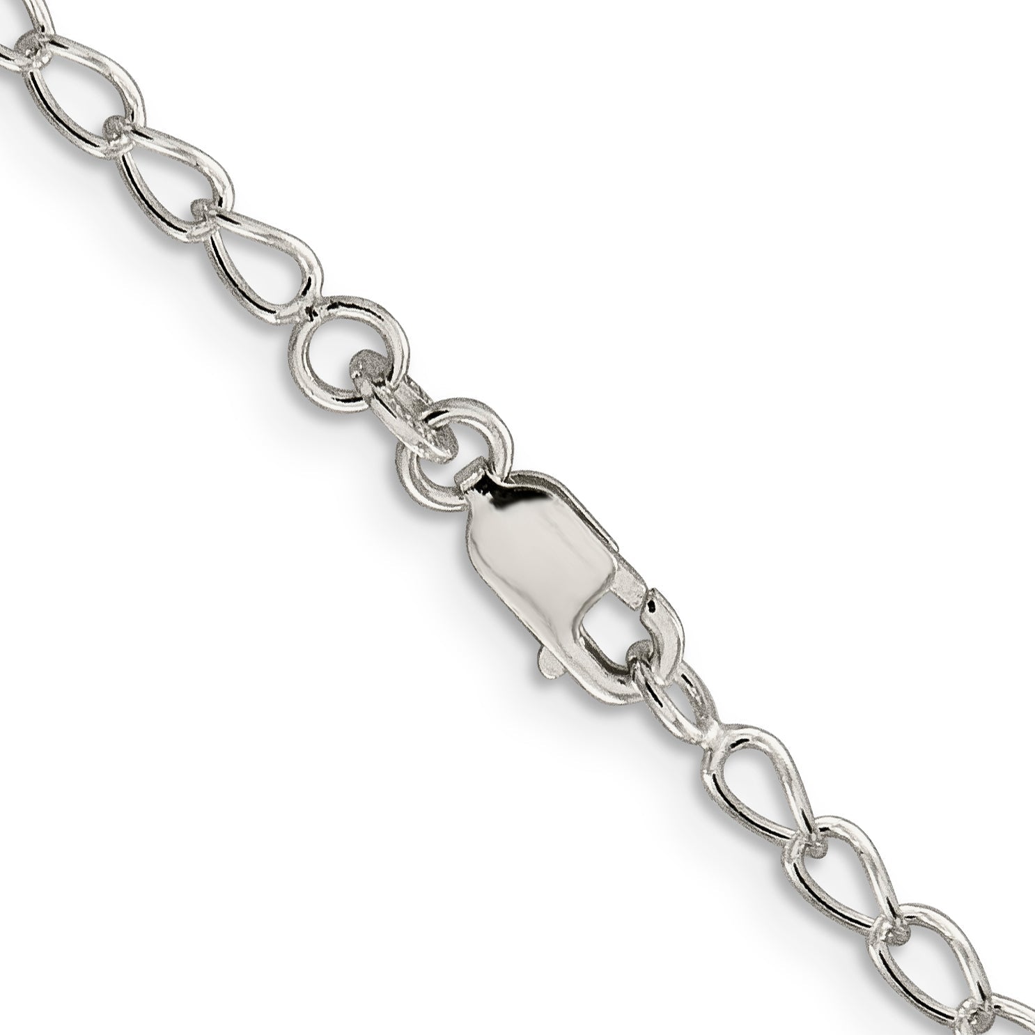 16 Inch Sterling Silver 3mm Half Round Wire Open Curb Chain Necklace
