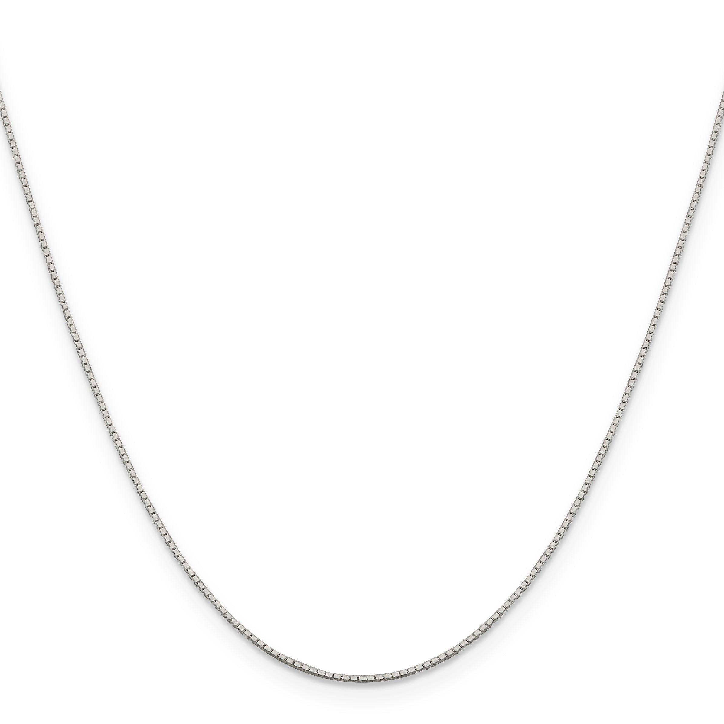 20 Inch Sterling Silver Rhodium-Plated .6mm Mirror Box Chain Necklace