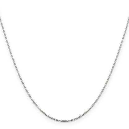 22 Inch Sterling Silver Rhodium-Plated .6mm Mirror Box Chain W/4In Ext.