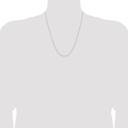 22 Inch Sterling Silver Rhodium-Plated .6mm Mirror Box Chain W/4In Ext.