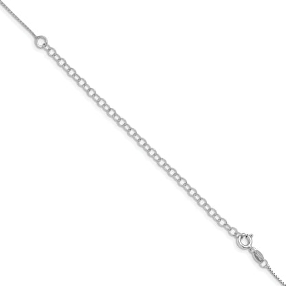 22 Inch Sterling Silver Rhodium-Plated .6mm Mirror Box Chain W/4In Ext.