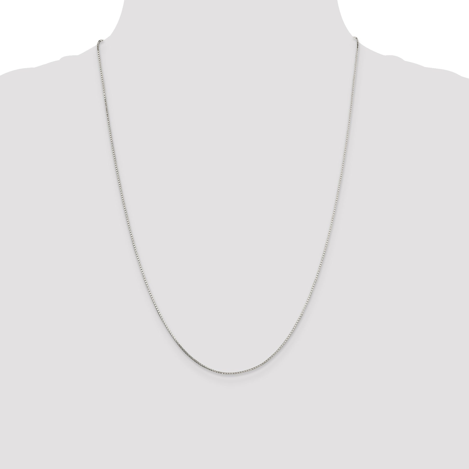 24 Inch Sterling Silver .7mm Mirror Box Chain Necklace