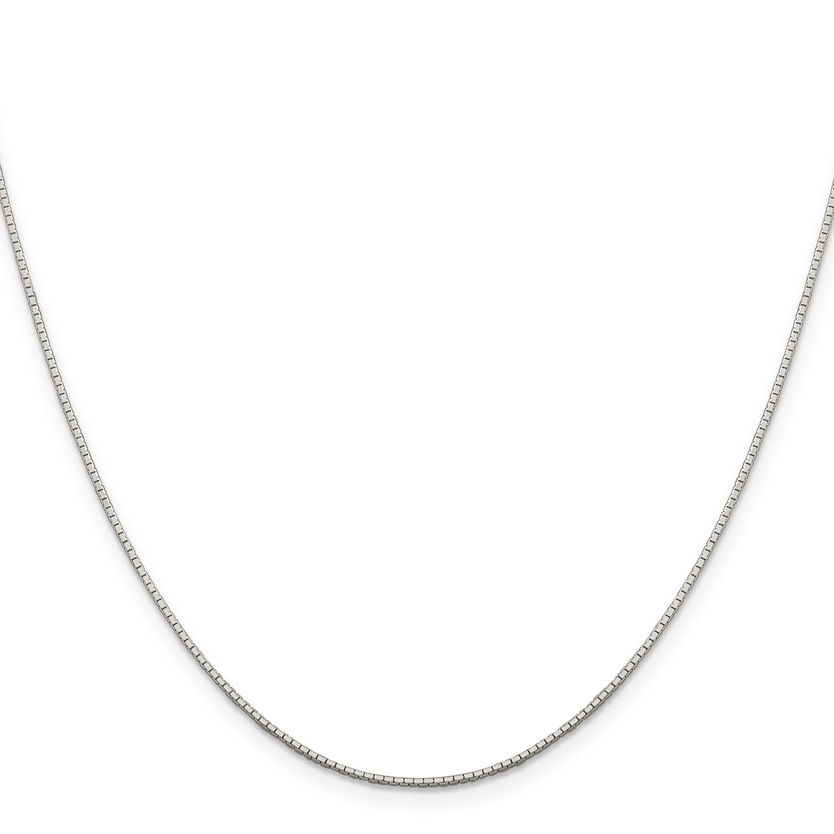 16 Inch Sterling Silver .9mm 8 Sided Diamond-Cut Mirror Box Chain Necklace