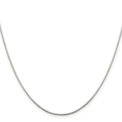 18 Inch Sterling Silver .9mm 8 Sided Diamond-Cut Mirror Box Chain Necklace