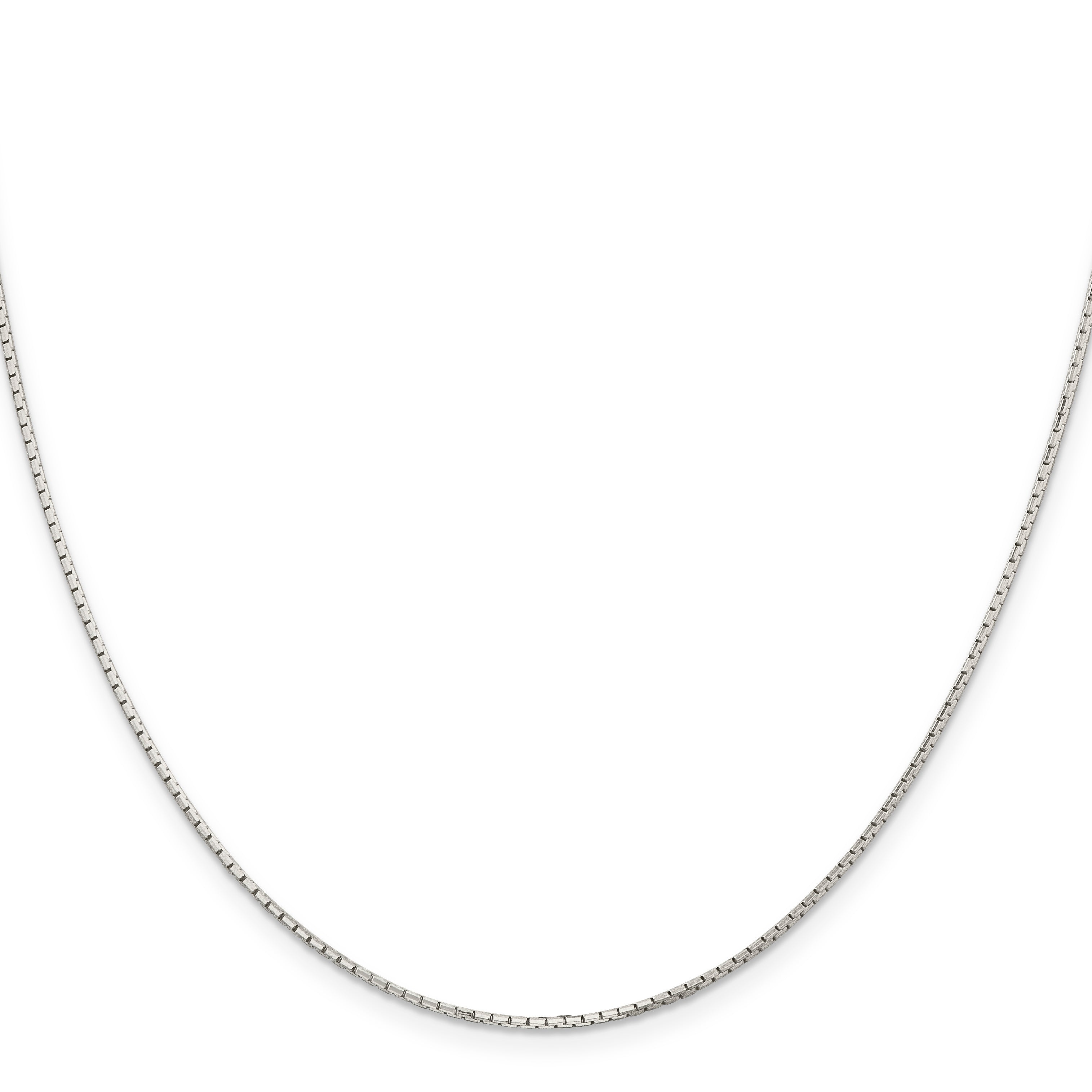 20 Inch Sterling Silver 1.2mm 8 Sided Diamond-Cut Mirror Box Chain Necklace