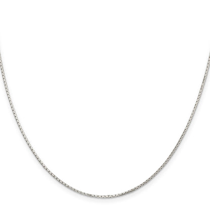 20 Inch Sterling Silver 1.2mm 8 Sided Diamond-Cut Mirror Box Chain Necklace