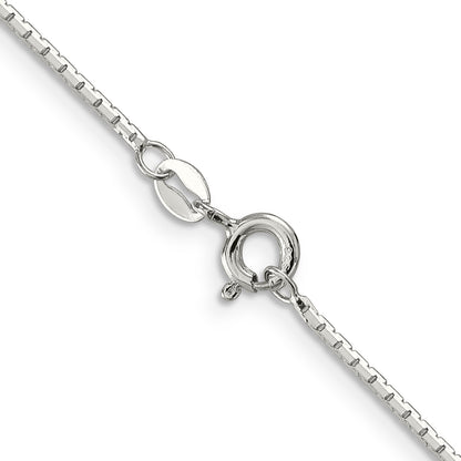 18 Inch Sterling Silver 1.2mm 8 Sided Diamond-Cut Mirror Box Chain Necklace