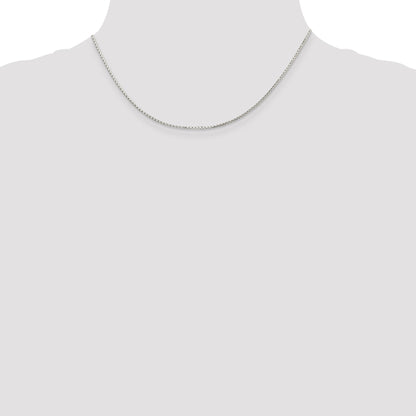 16 Inch Sterling Silver 1.2mm 8 Sided Diamond-Cut Mirror Box Chain Necklace