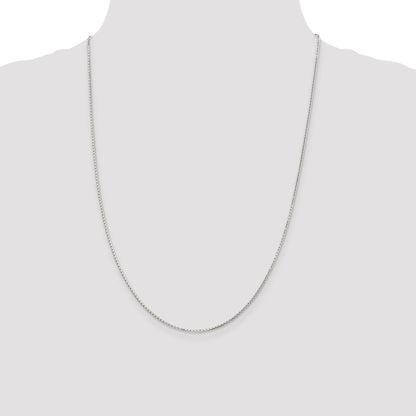 24 Inch Sterling Silver 1.2mm 8 Sided Diamond-Cut Mirror Box Chain Necklace