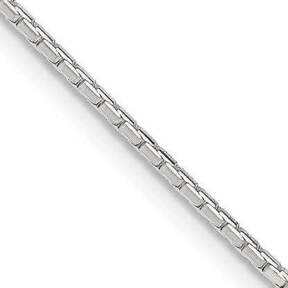 16 Inch Sterling Silver 1.2mm 8 Sided Diamond-Cut Mirror Box Chain Necklace