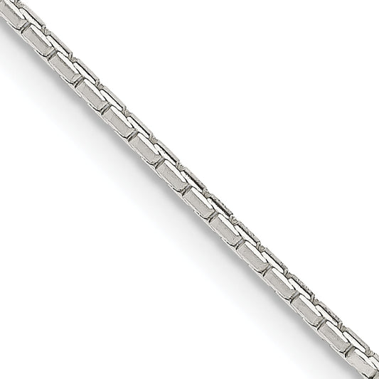 16 Inch Sterling Silver 1.2mm 8 Sided Diamond-Cut Mirror Box Chain Necklace