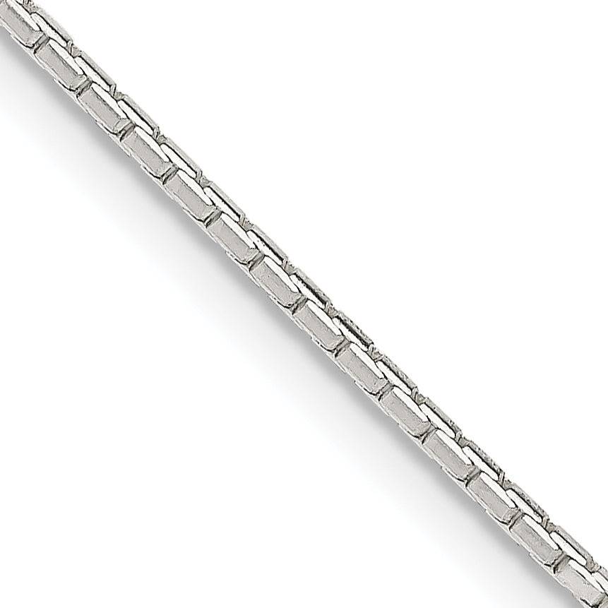 18 Inch Sterling Silver 1.2mm 8 Sided Diamond-Cut Mirror Box Chain Necklace