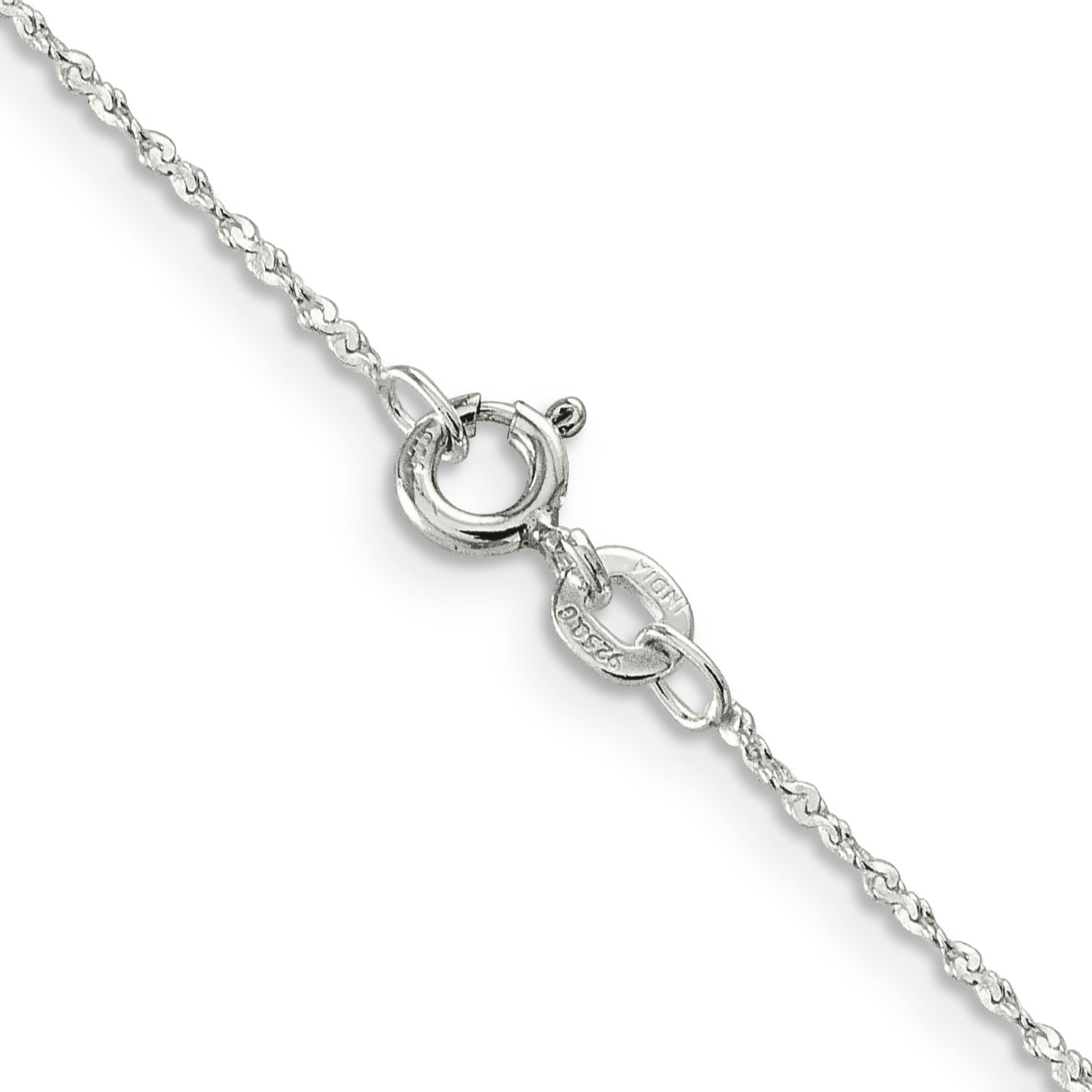 20 Inch Sterling Silver 1mm Twisted Serpentine Chain Necklace