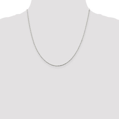 20 Inch Sterling Silver 1mm Twisted Serpentine Chain Necklace