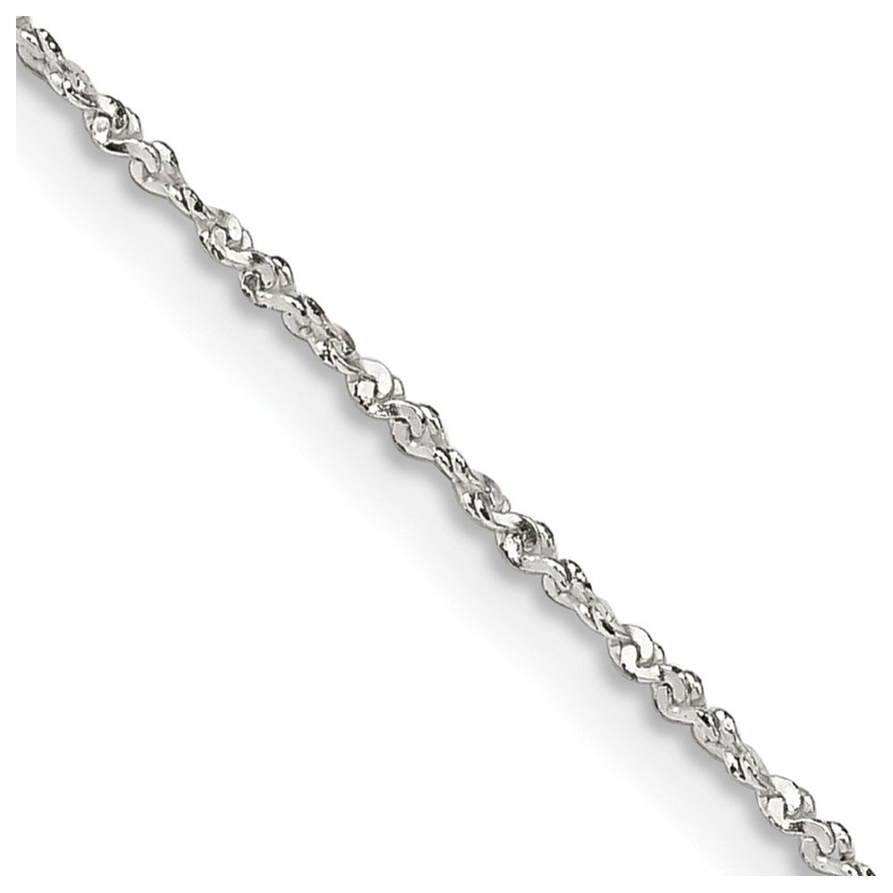 14 Inch Sterling Silver 1mm Twisted Serpentine Chain Necklace
