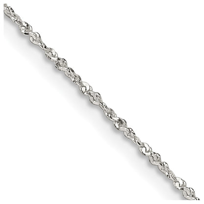 14 Inch Sterling Silver 1mm Twisted Serpentine Chain Necklace