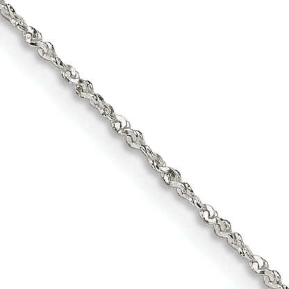 20 Inch Sterling Silver 1mm Twisted Serpentine Chain Necklace
