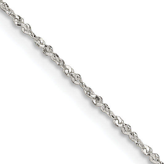16 Inch Sterling Silver 1mm Twisted Serpentine Chain Necklace